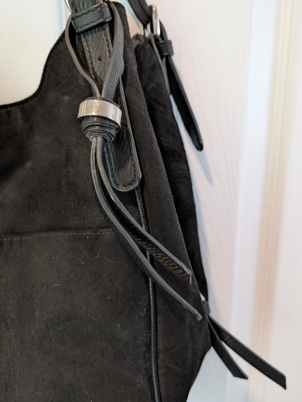 NWT Sondra Roberts Squared Hobo Style Bag In Black